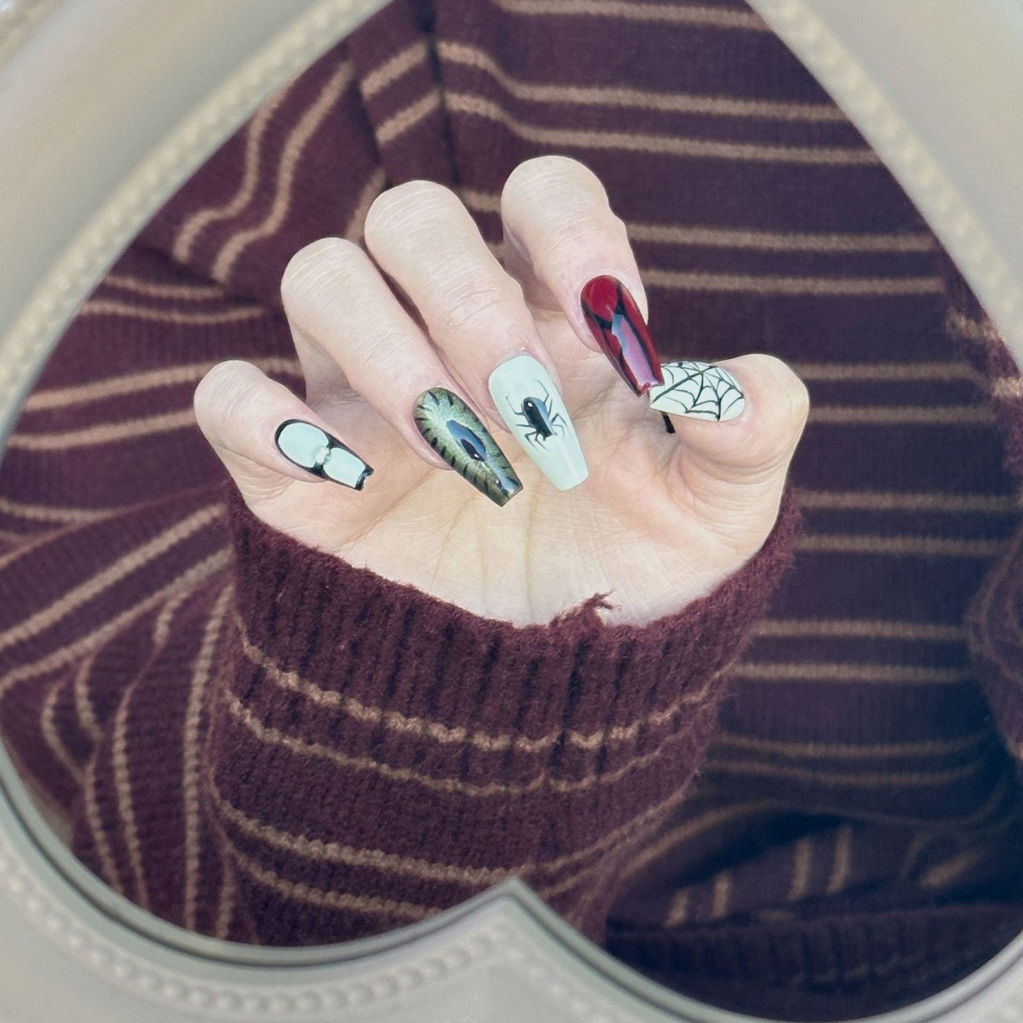 Spider Web Nail Art Gothic Press on