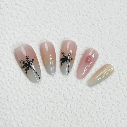 Beach Palm Tree Nails Aura Hawaii