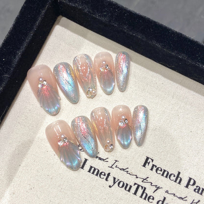 Glitter Mermaid Nails Cool Ombre