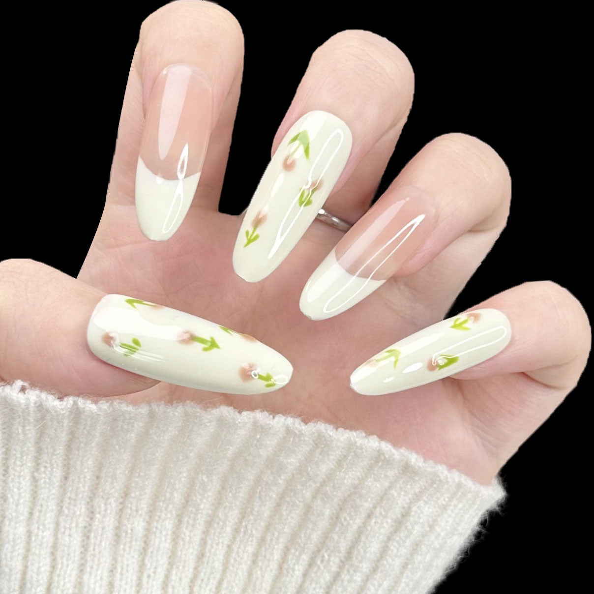 Spring Flower Nail Designs White French