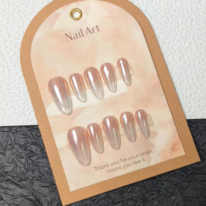 Ombre Nude Nails Glazed Donut Glue on