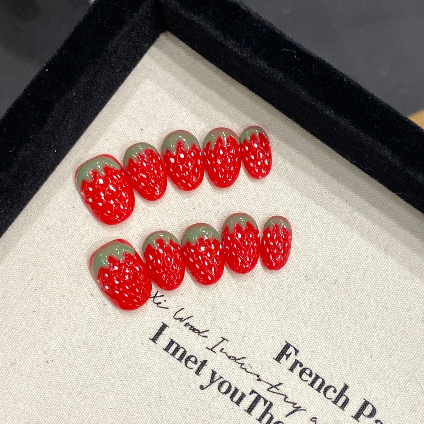 Strawberry Nail Art Short Oval Cute