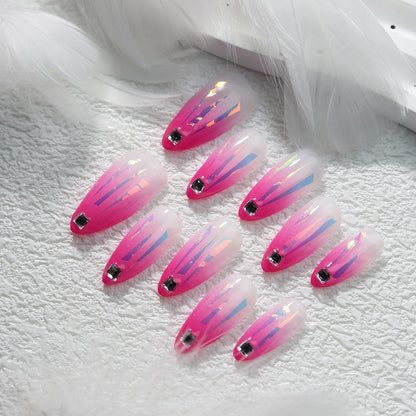 Hot Pink Ombre Nails Aurora Press on