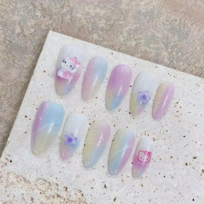 Pastel Ombre Nails 3D Y2K Press on