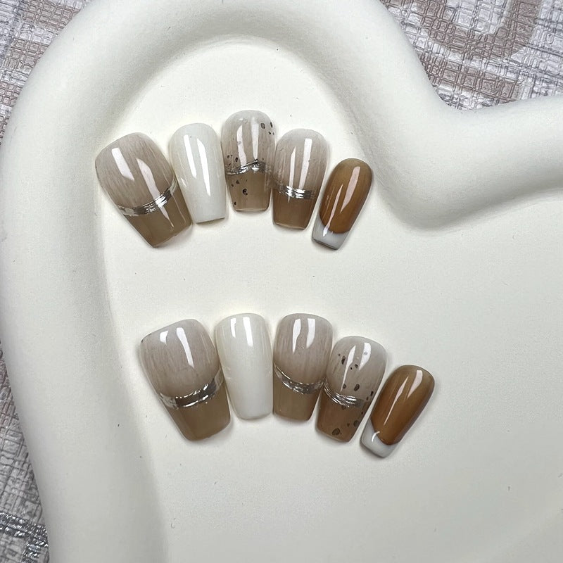 Latte Nails Ombre Brown Press on