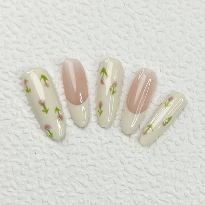 Spring Flower Nail Designs White French