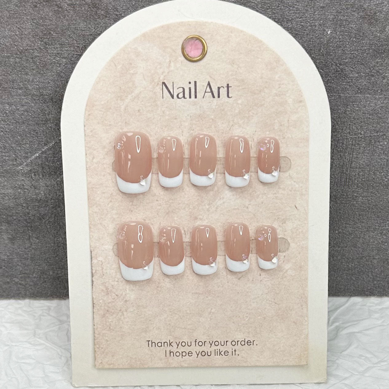 French Classic Nails Nude Square Fake