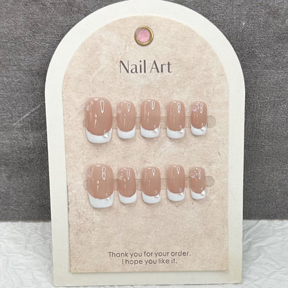 French Classic Nails Nude Square Fake