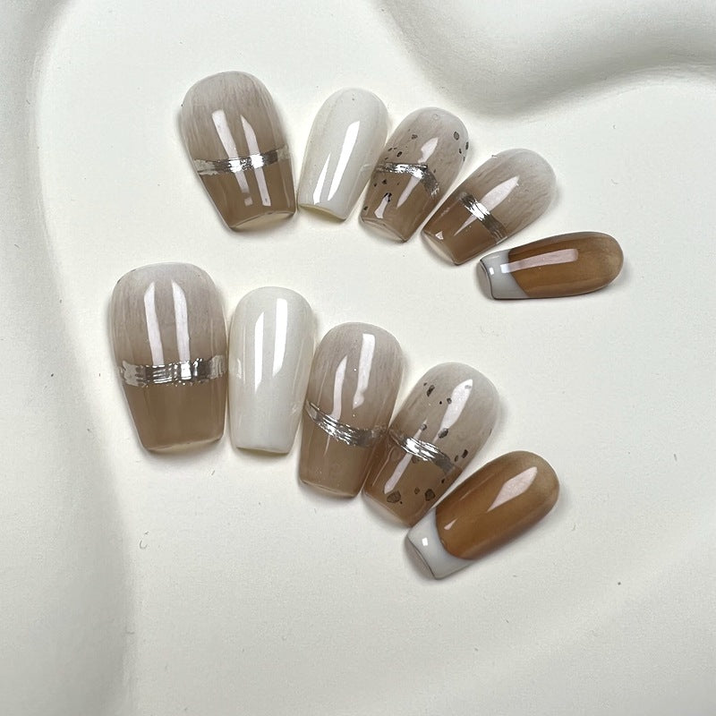 Latte Nails Ombre Brown Press on