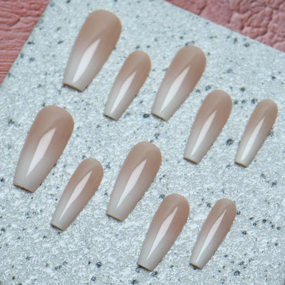 Neutral Ombre Nails Glossy Press on