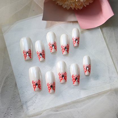 Coffin White Nail Designs Butterfly Press on