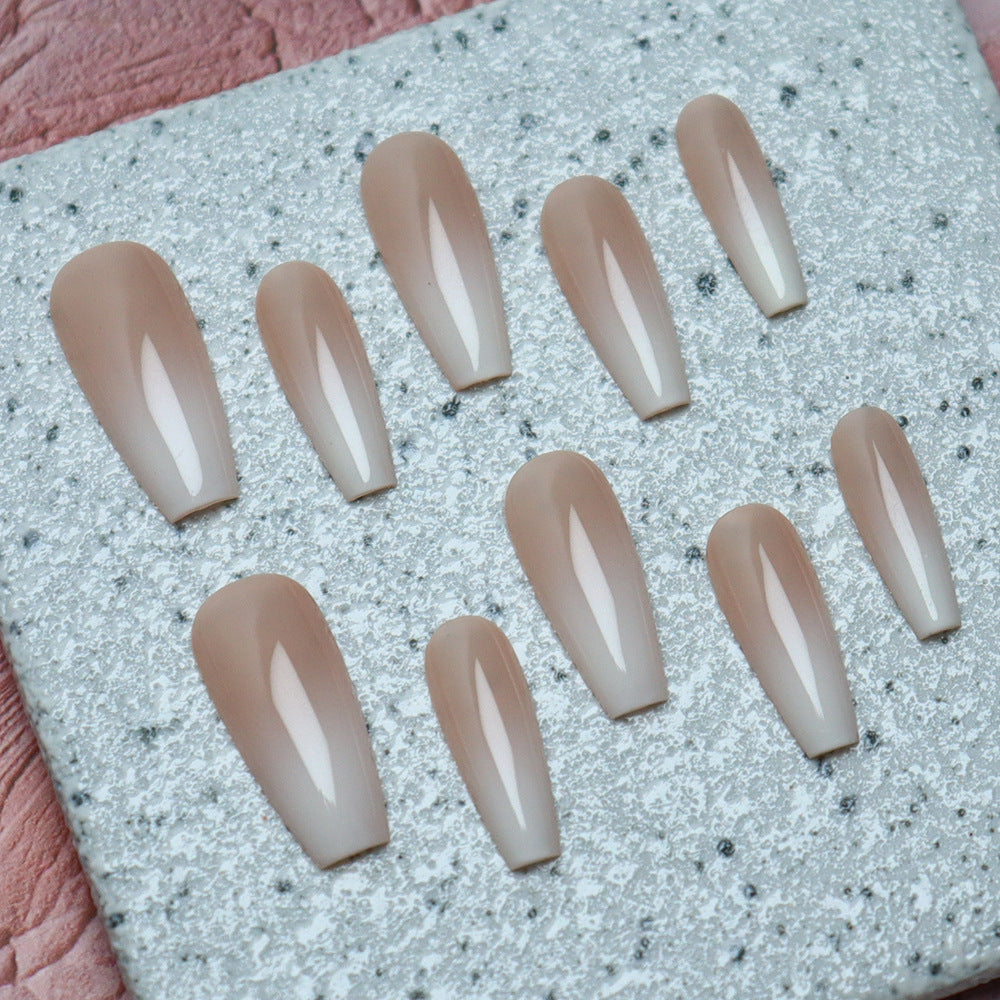 Neutral Ombre Nails Glossy Press on