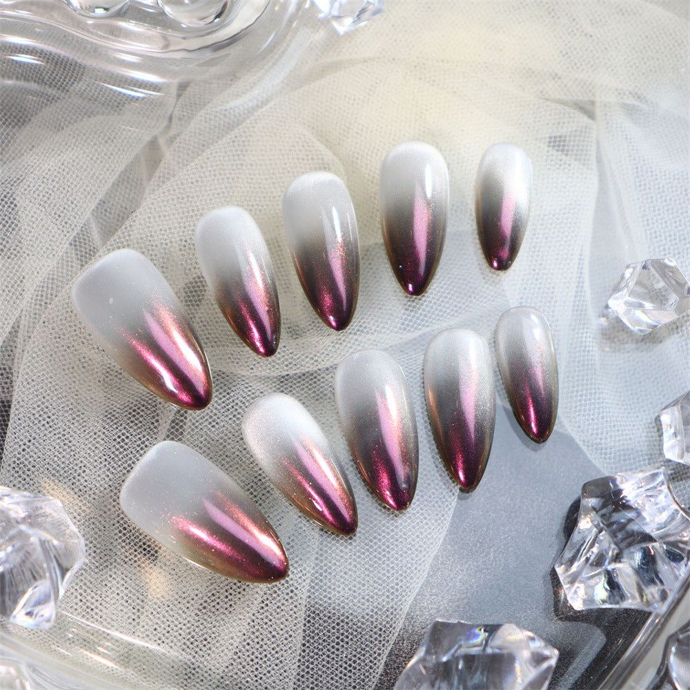 Chrome Nails Ombre Almond Press on