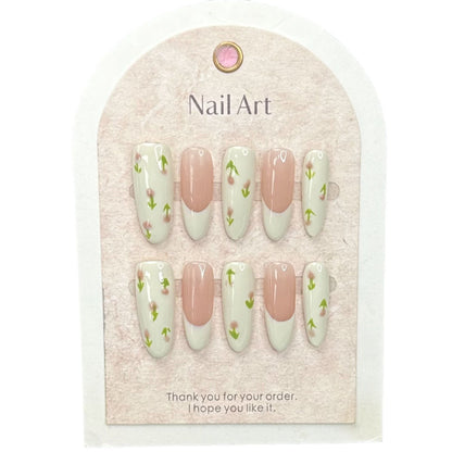 Spring Flower Nail Designs White French