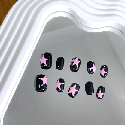 Black Nails With Stars