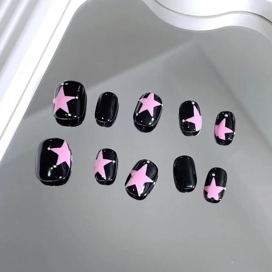 Black Nails With Stars