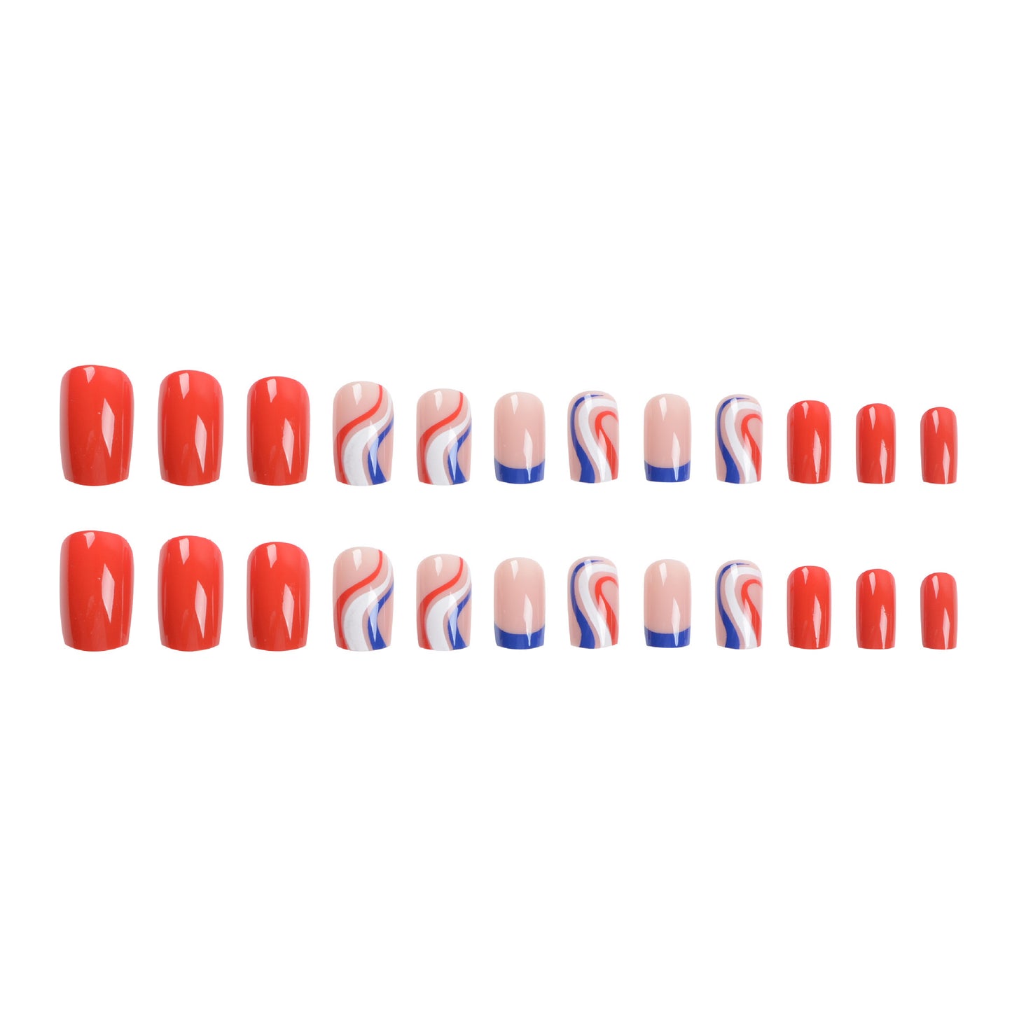 Red And Blue Ombre Nails