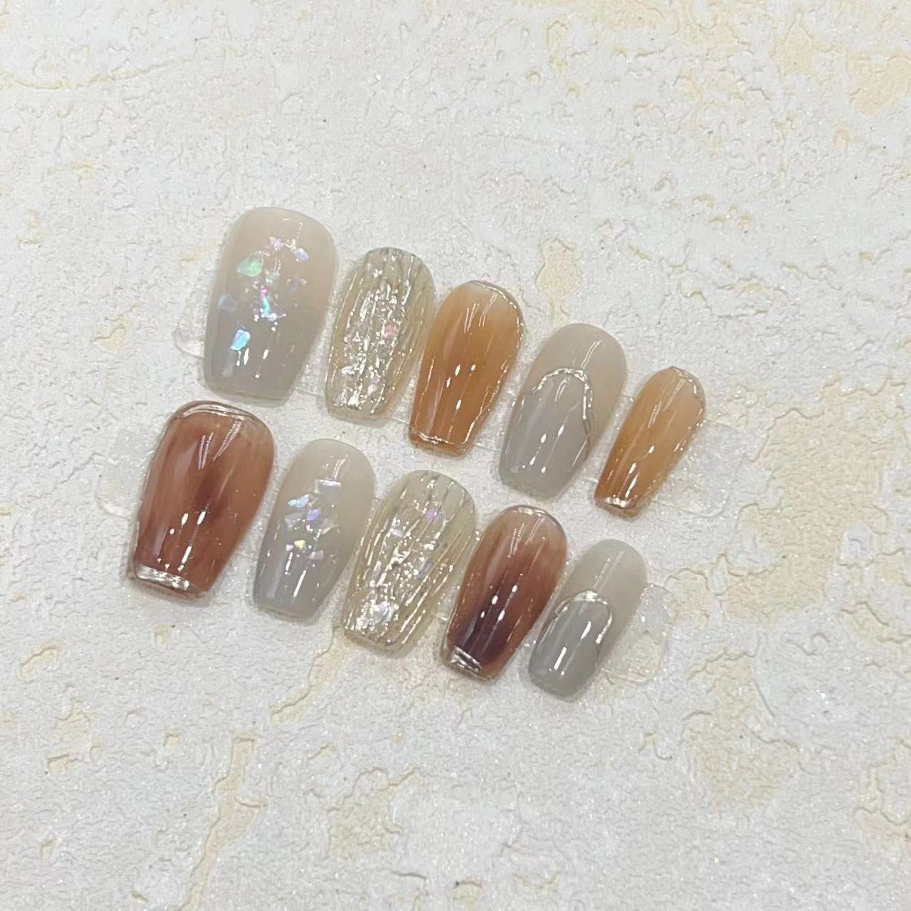 Rose Gold Champagne Ombre Nails