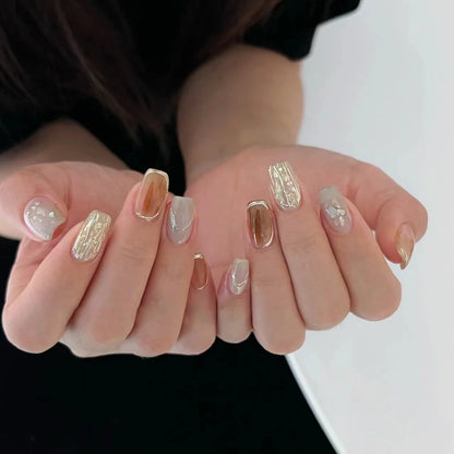 Rose Gold Champagne Ombre Nails