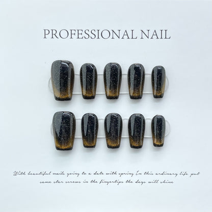 Black And Gold Ombre Nails