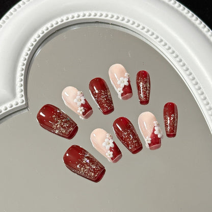 Red Glitter Ombre Nails