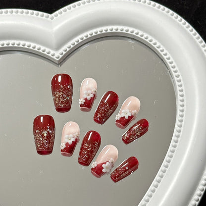 Red Glitter Ombre Nails