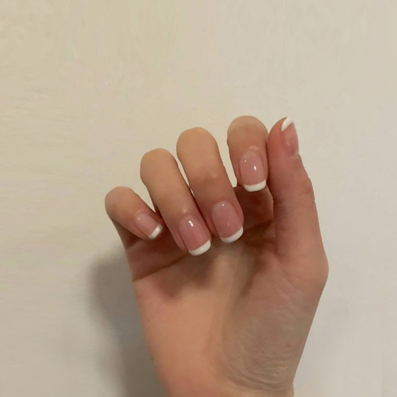 French Tips Pink Nails