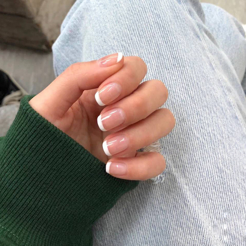 French Tips Pink Nails