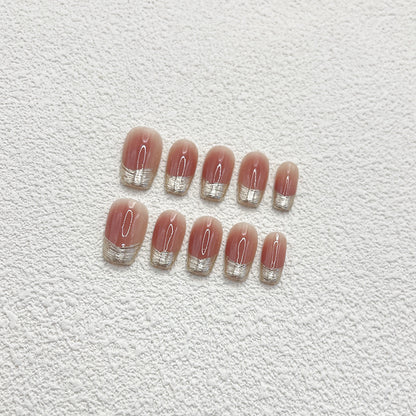 Pink Chrome Tip Nails