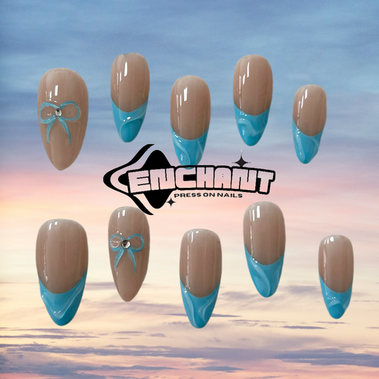 Sky Blue Nail Designs French Sweet