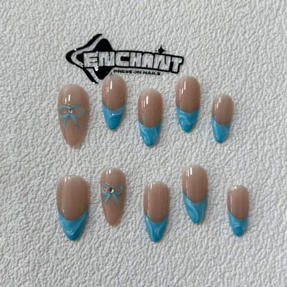 Sky Blue Nail Designs French Sweet