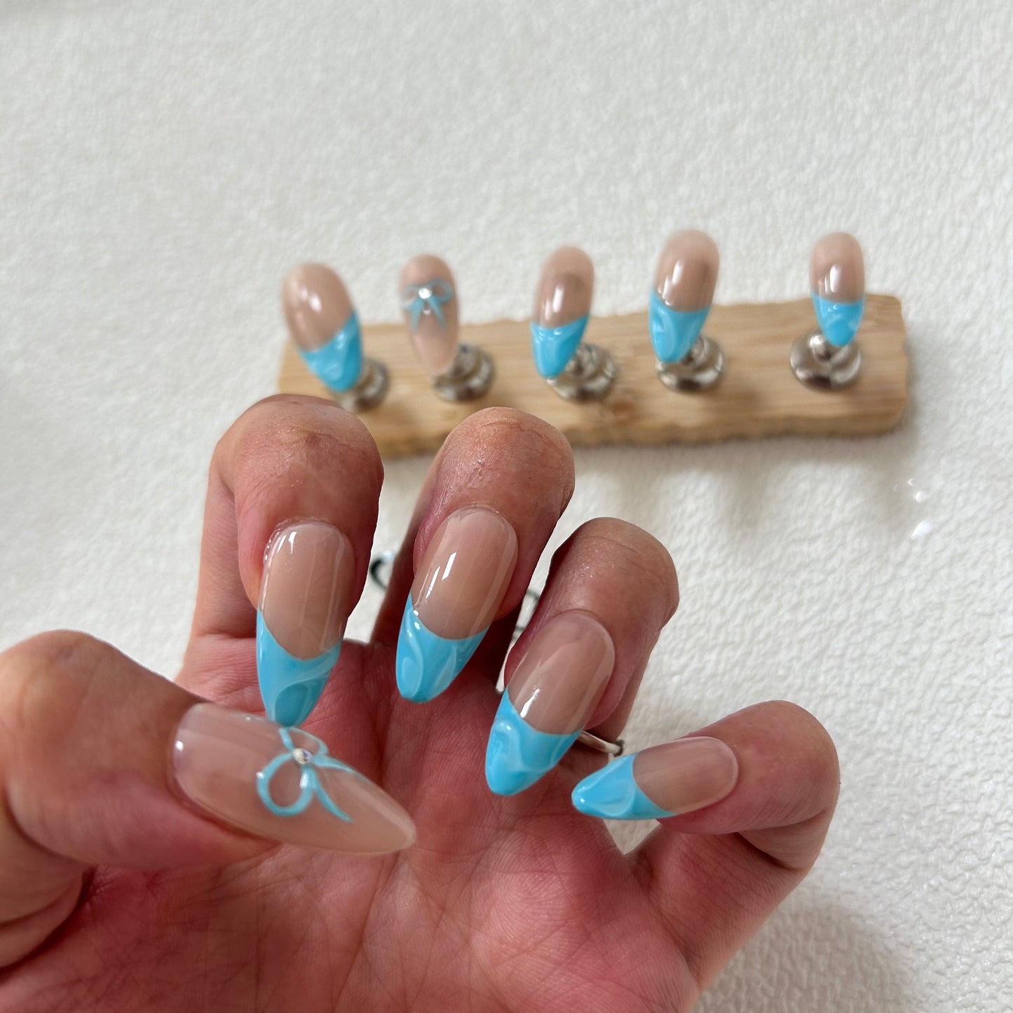 Sky Blue Nail Designs French Sweet