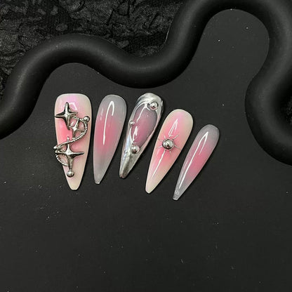 Blush Y2k Stiletto Ombre Nails