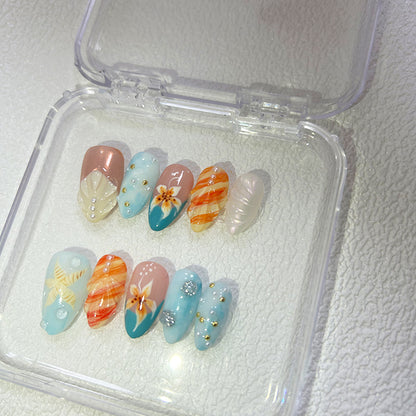 Summer Beach Nails Seashell Hawaii Acrylic