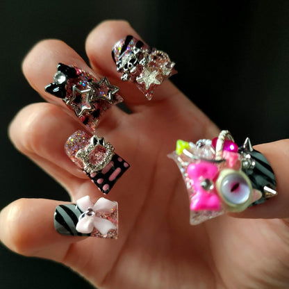 Gothic Evil Eye Short Duck Nails