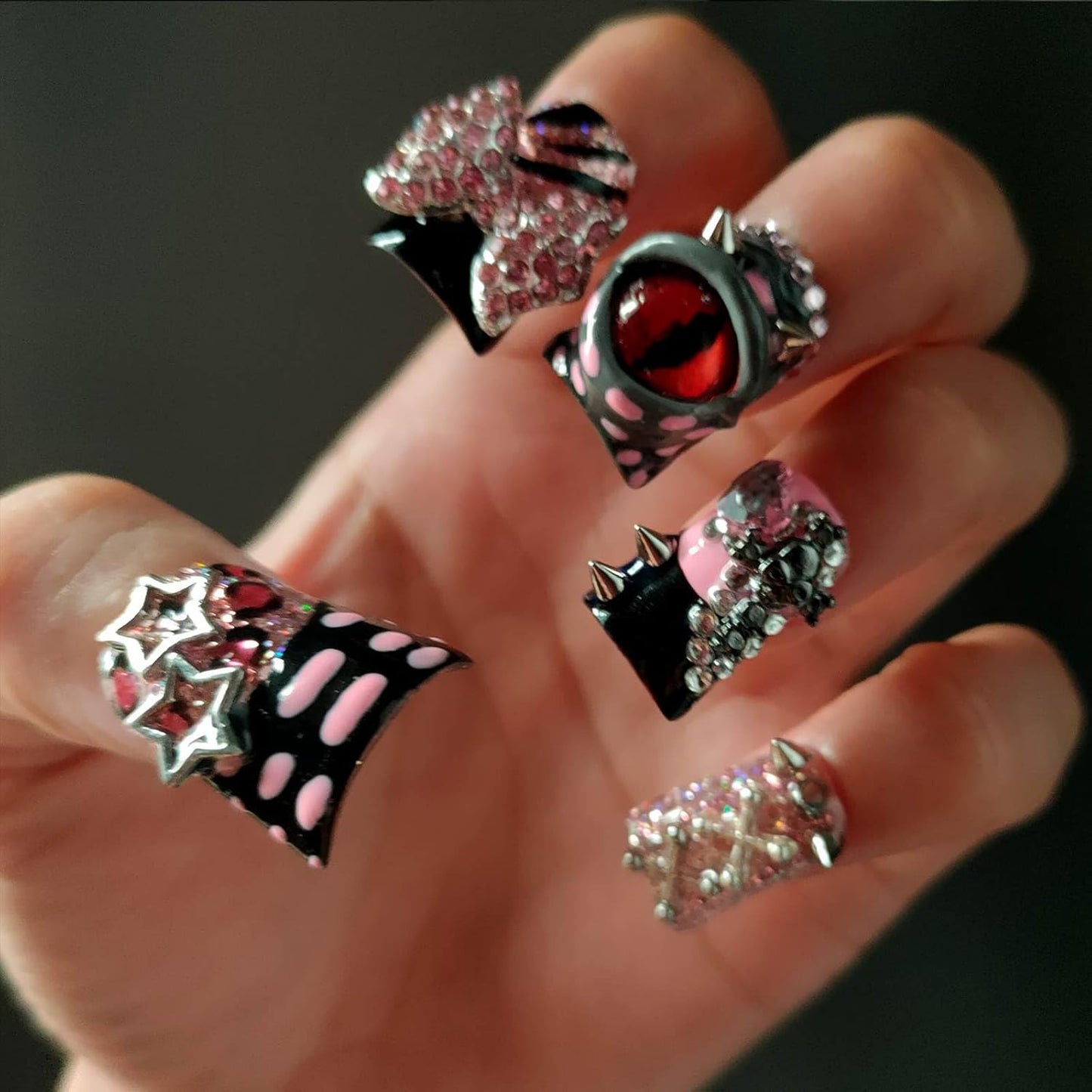 Gothic Evil Eye Short Duck Nails