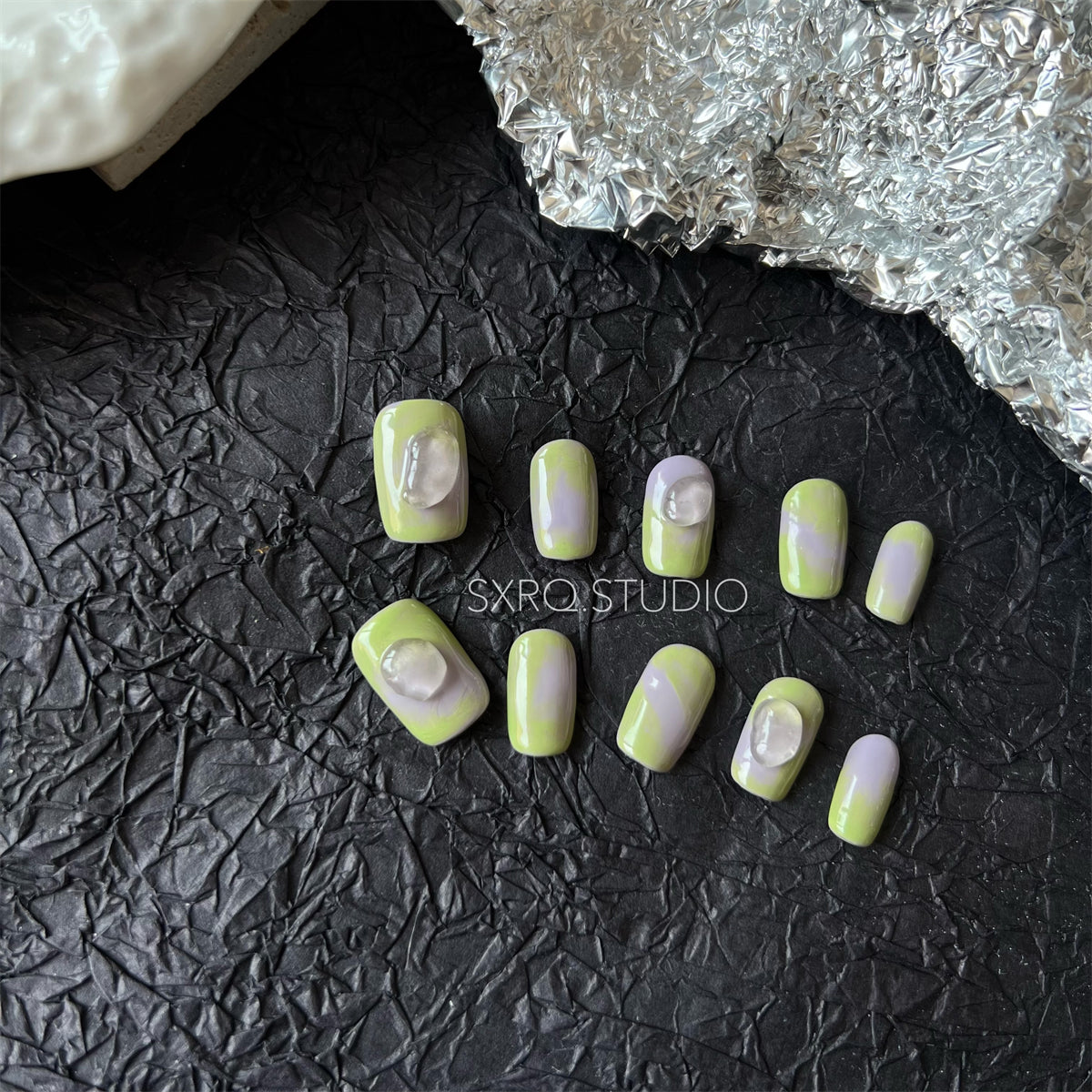 Nail Pastel Green Ombre Art Beach