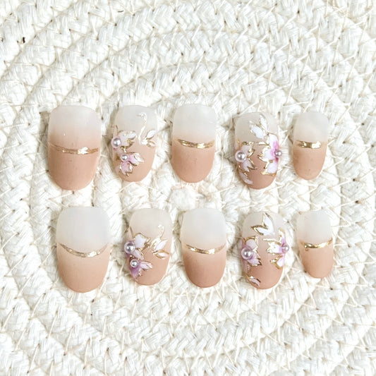 Matte Ombre Nails Nude Press on