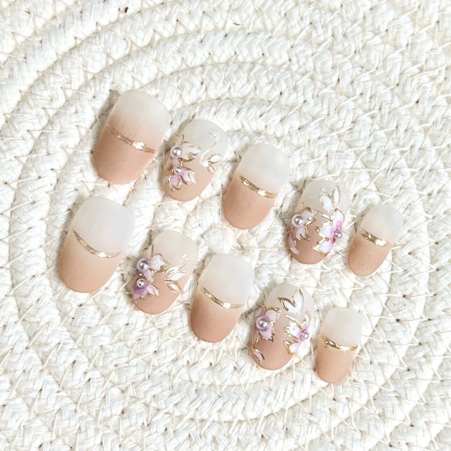 Matte Ombre Nails Nude Press on