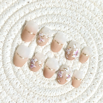 Matte Ombre Nails Nude Press on