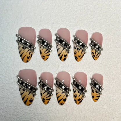 Tiger BB Belt Almond Yellow Ombre Nails