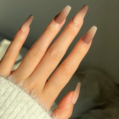 Matte Brown Nails Ombre Press on