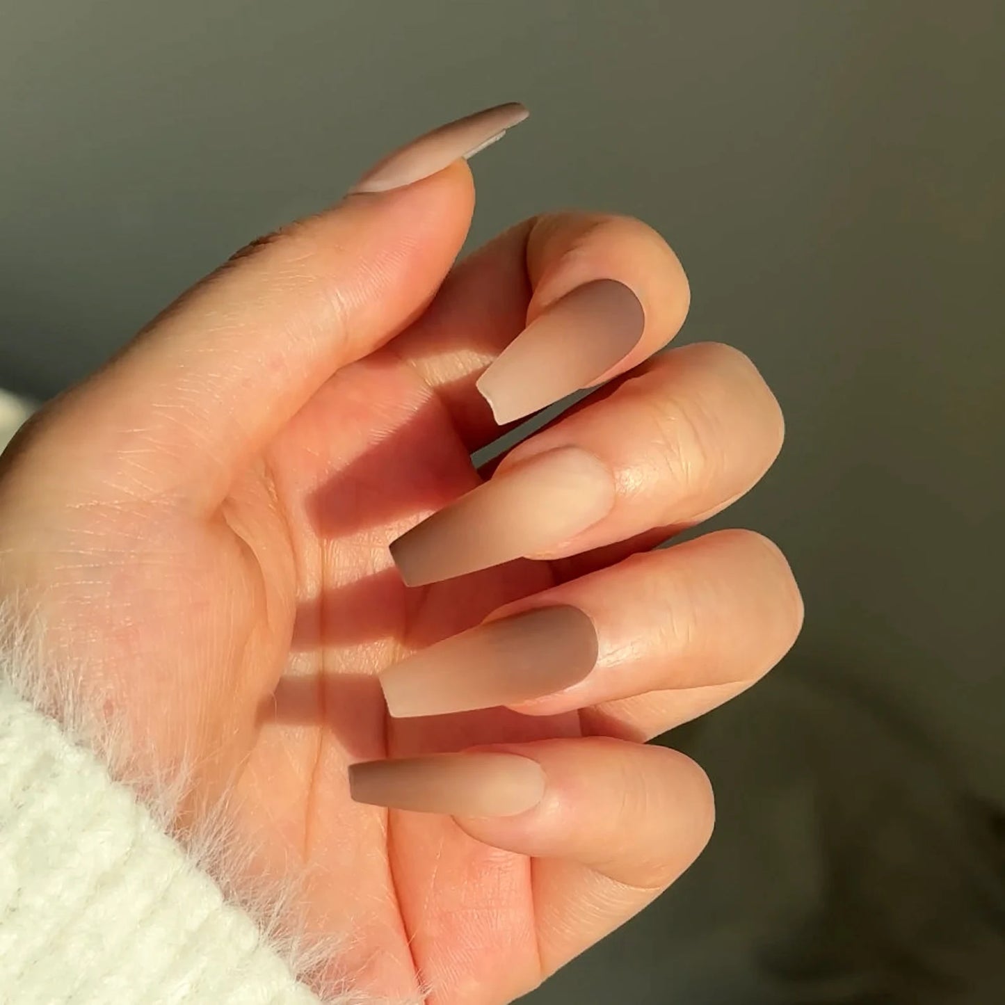 Matte Brown Nails Ombre Press on