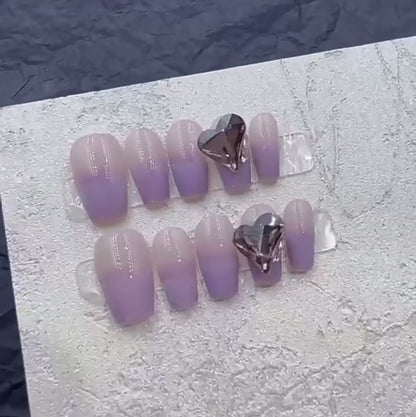 LilacLight Purple Ombre Nails